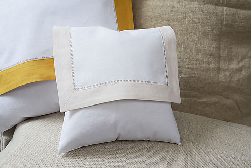 Mini Hemstitch Baby Envelope Pillows. 8x8" Coconut Milk color